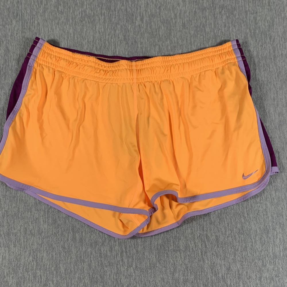 Nike Shorts Womens XL Orange Purple Dri-FIT Running Colorblock Athletic Training - Picture 2 of 12